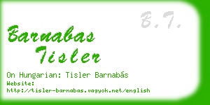barnabas tisler business card